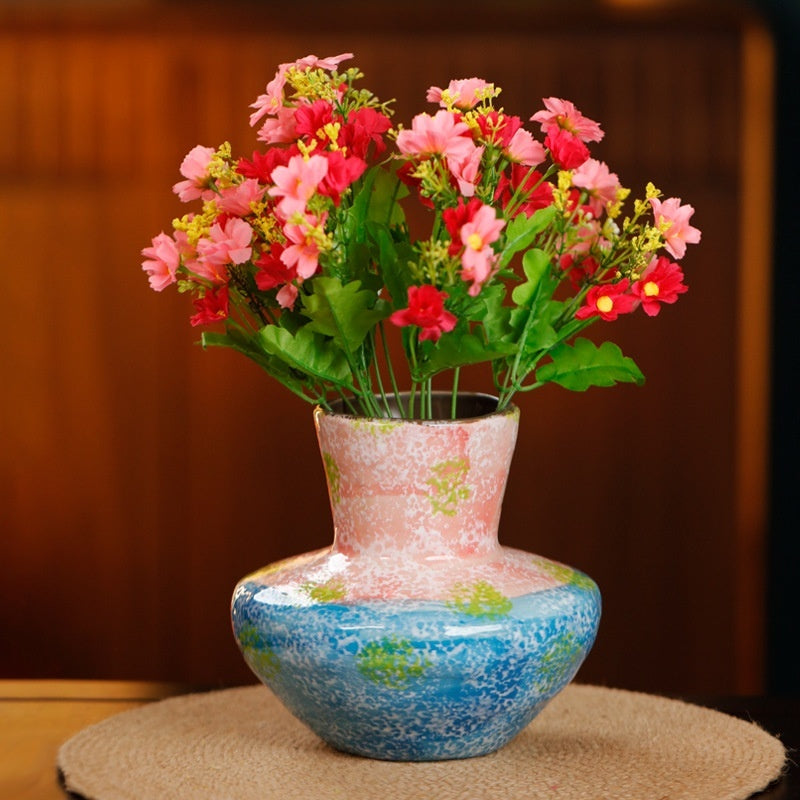 Retro Oil-painted Ceramic Vase For Living Room Flower Arrangements