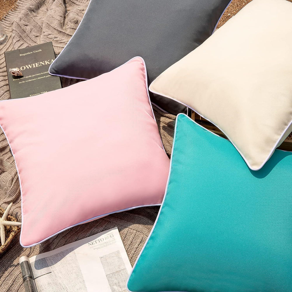 Outdoor Waterproof Solid Throw Decorative Pillow Cover Decorative Square Outdoor Pillows Cushion Case Patio Pillows For Couch Tent