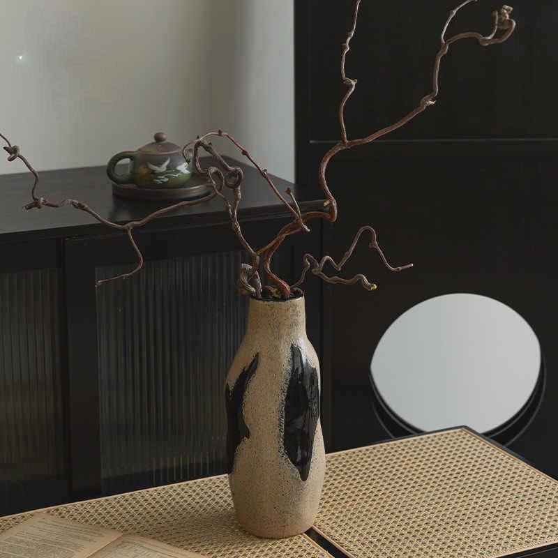 Wabi-sabi-style Glass Vase Ornament For Living Room Flower Arrangements