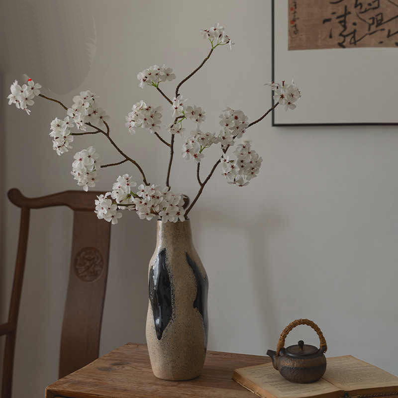 Wabi-sabi-style Glass Vase Ornament For Living Room Flower Arrangements
