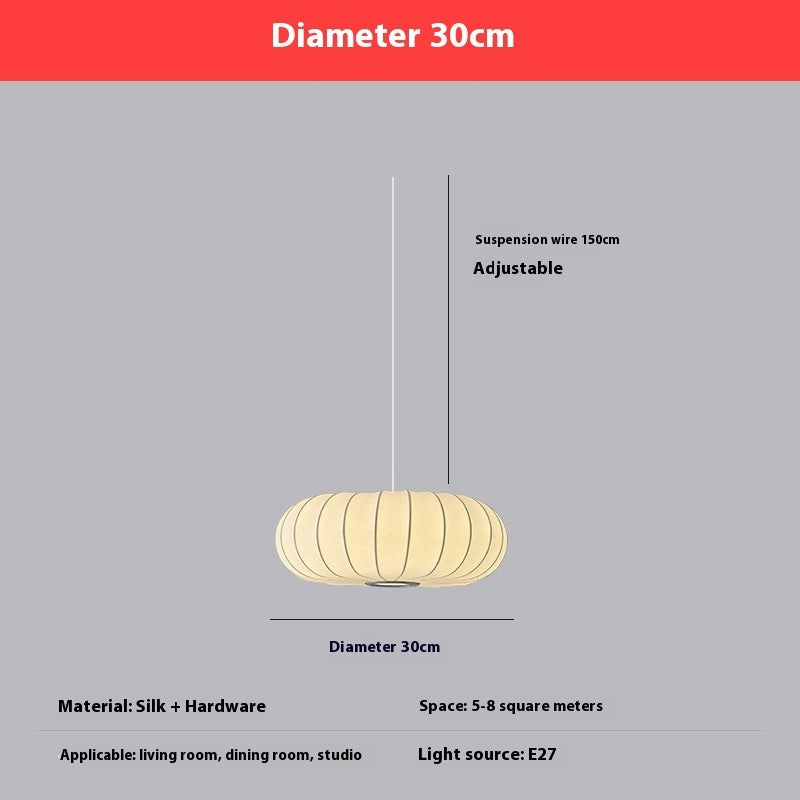 Silk Pumpkin Chandelier Retro Bedroom Bedside Lamps