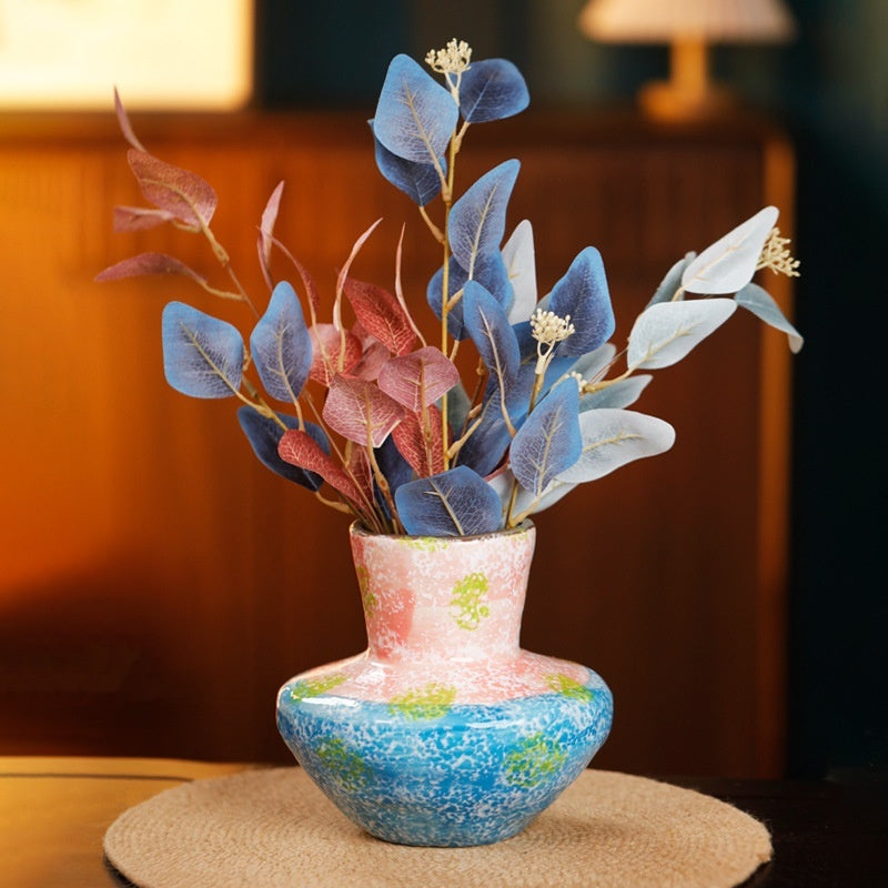 Retro Oil-painted Ceramic Vase For Living Room Flower Arrangements