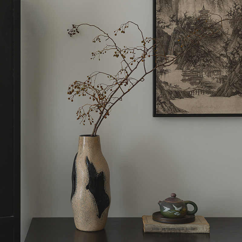 Wabi-sabi-style Glass Vase Ornament For Living Room Flower Arrangements