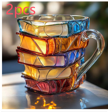 Painted Books Unique Stacked Coffee Cup